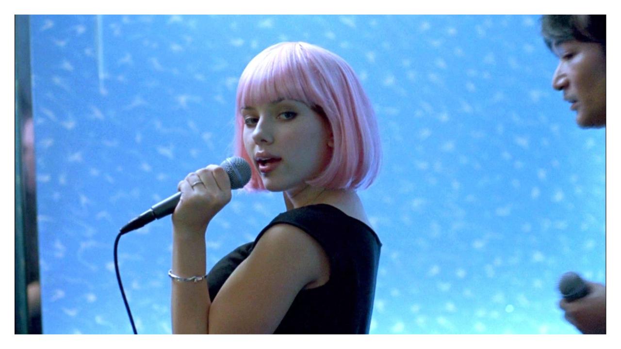 Scarlett Johansson dans Lost in translation de Sofia Coppola