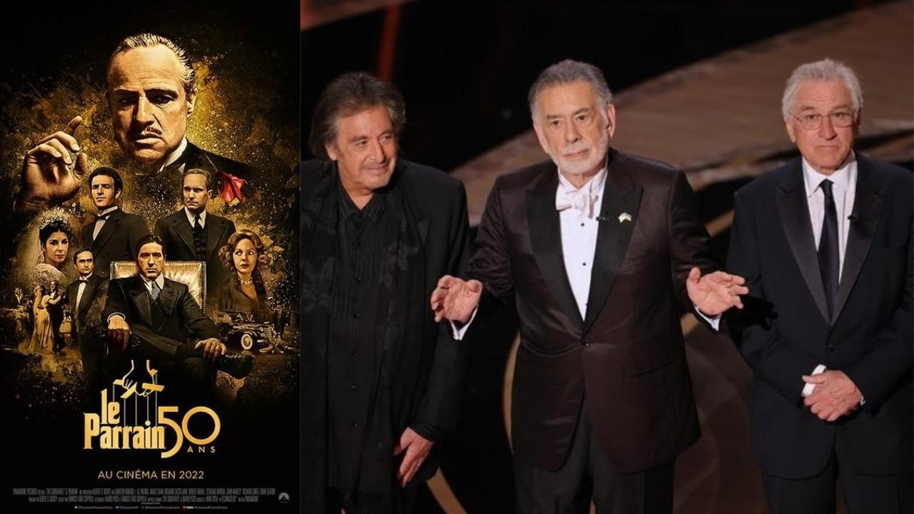 Francis Ford Coppola, Al Pacino et Robert de Niro réunis sur la scène des Oscars pour les 50 ans du Parrain