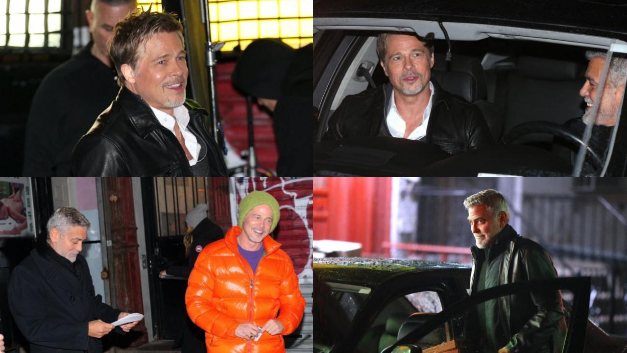 Brad Pitt et George Clooney se retrouvent à New York pour tourner Wolves, de Jon Watts [photos]