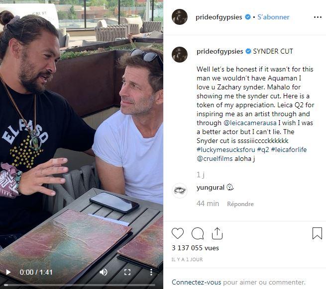 Jason Momoa tease Justice League - The Snyder Cut