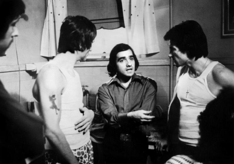 Robert De Niro, Martin Scorsese et Harvey Keitel sur le tournage de Mean Streets