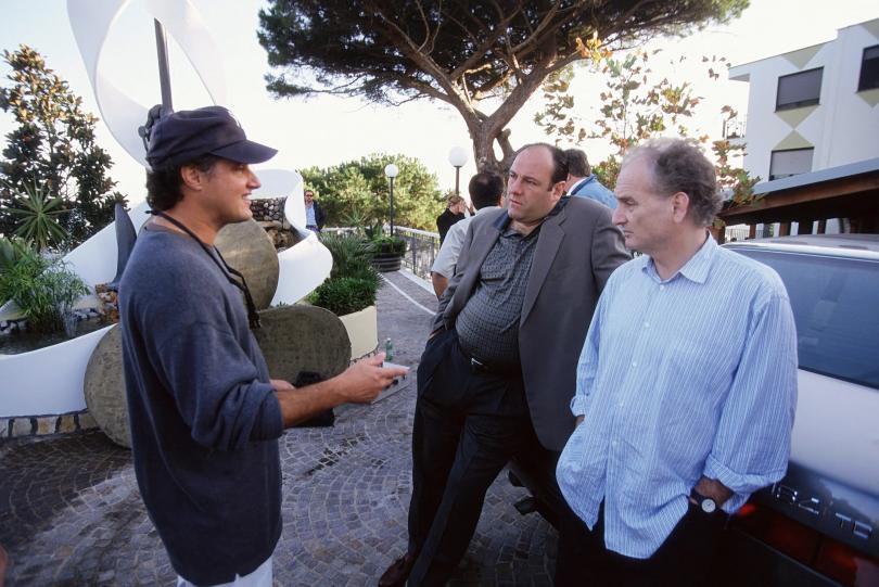 James Gandolfini et David Chase sur le tournage des Soprano